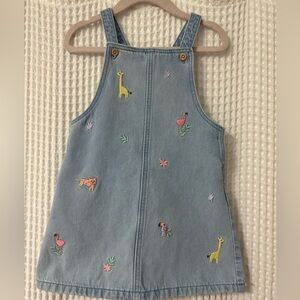 Girls Embroidered Denim Dress